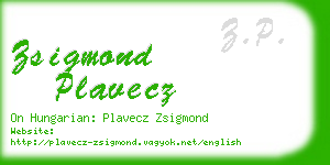 zsigmond plavecz business card